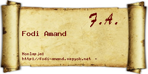 Fodi Amand névjegykártya